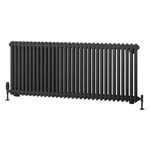 Eastbrook Rivassa 600 x 1460 Matt Anthracite 2 Column Horizontal Radiator