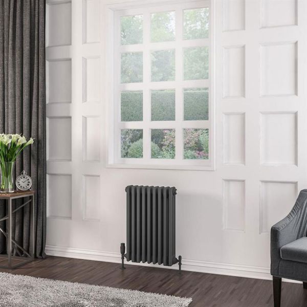 Eastbrook Rivassa 600 x 428 Matt Anthracite 3 Column Horizontal Radiator #2