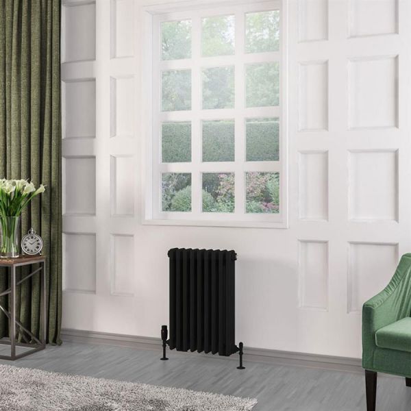 Eastbrook Rivassa 600 x 428 Matt Black 3 Column Radiator #2