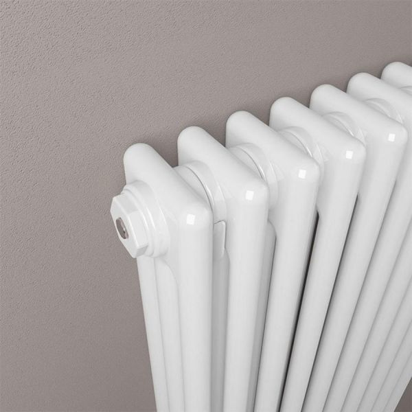 Eastbrook Rivassa 600 x 473 Gloss White 3 Column Horizontal Radiator #3