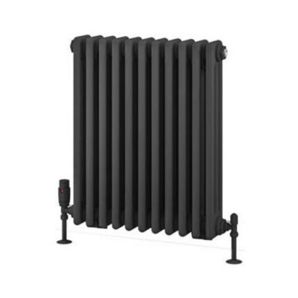 Eastbrook Rivassa 600 x 518 Matt Anthracite 3 Column Horizontal Radiator