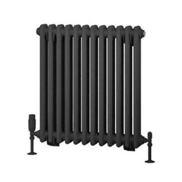 Eastbrook Rivassa 600 x 563 Matt Anthracite 2 Column Horizontal Radiator