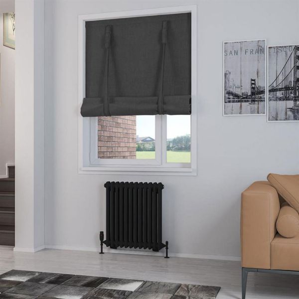 Eastbrook Rivassa 600 x 563 Matt Black 2 Column Radiator #2