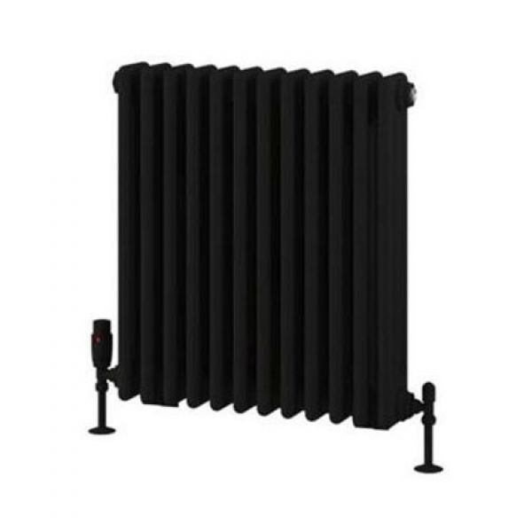 Eastbrook Rivassa 600 x 563 Matt Black 3 Column Radiator