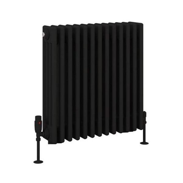 Eastbrook Rivassa 600 x 605 Matt Black 4 Column Radiator