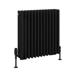 Eastbrook Rivassa 600 x 605 Matt Black 4 Column Radiator
