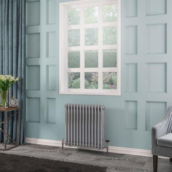 Eastbrook Rivassa 600 x 608 Chrome Effect 3 Column Horizontal Radiator #2