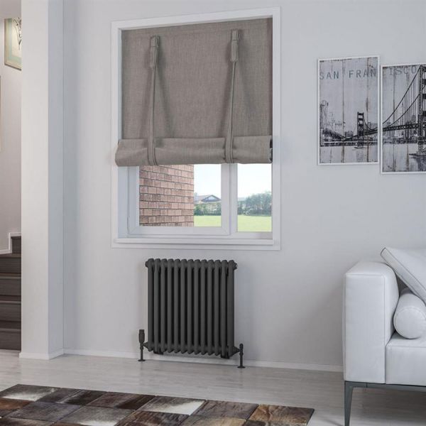 Eastbrook Rivassa 600 x 608 Matt Anthracite 2 Column Horizontal Radiator #2