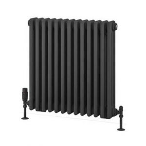 Eastbrook Rivassa 600 x 608 Matt Anthracite 3 Column Horizontal Radiator