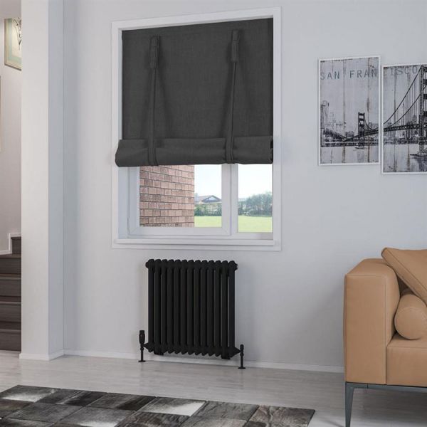 Eastbrook Rivassa 600 x 608 Matt Black 2 Column Radiator #2