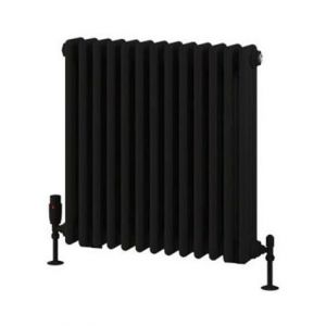 Eastbrook Rivassa 600 x 608 Matt Black 3 Column Radiator