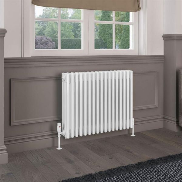 Eastbrook Rivassa 600 x 785 Gloss White 4 Column Horizontal Radiator #2