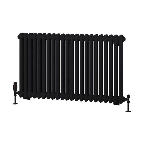 Eastbrook Rivassa 600 x 1010 Matt Black 2 Column Radiator #2