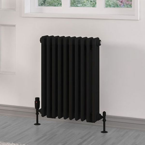 Eastbrook Rivassa 600 x 473 Matt Black 3 Column Radiator