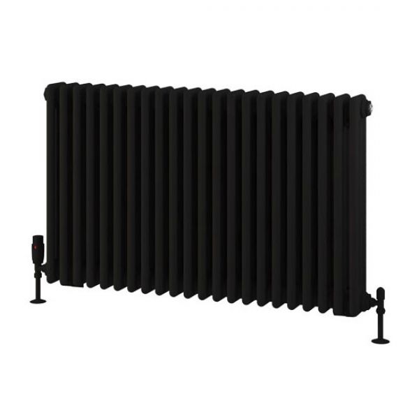 Eastbrook Rivassa 600 x 1010 Matt Black 3 Column Radiator #2