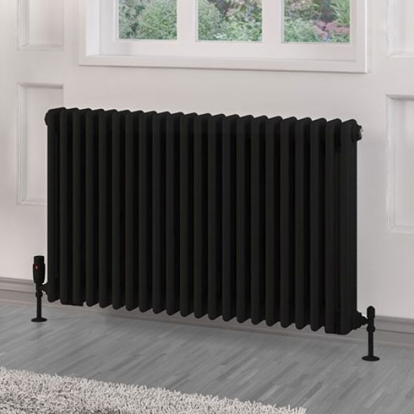 Eastbrook Rivassa 600 x 1010 Matt Black 3 Column Radiator