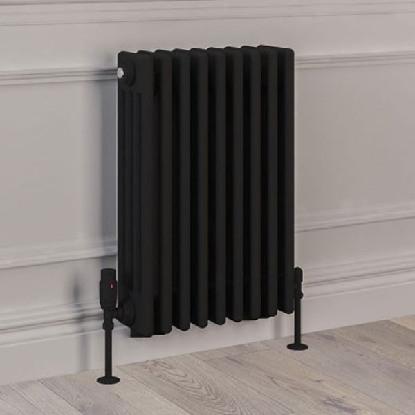 Eastbrook Rivassa 600 x 425 Matt Black 4 Column Radiator