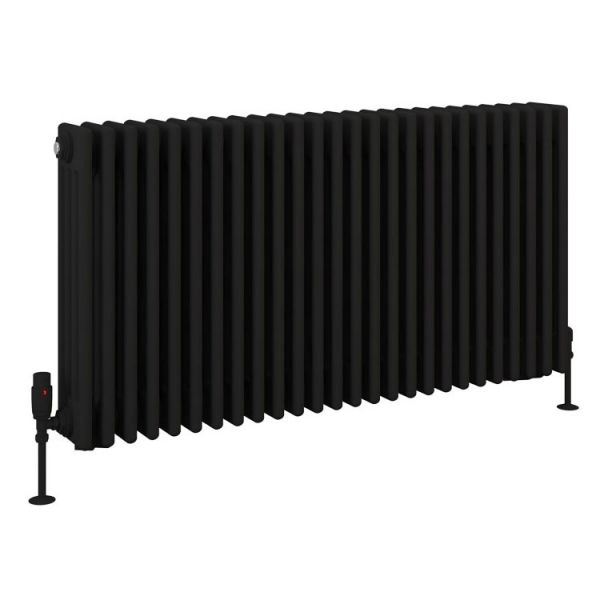 Eastbrook Rivassa 600 x 1190 Matt Black 4 Column Radiator #2