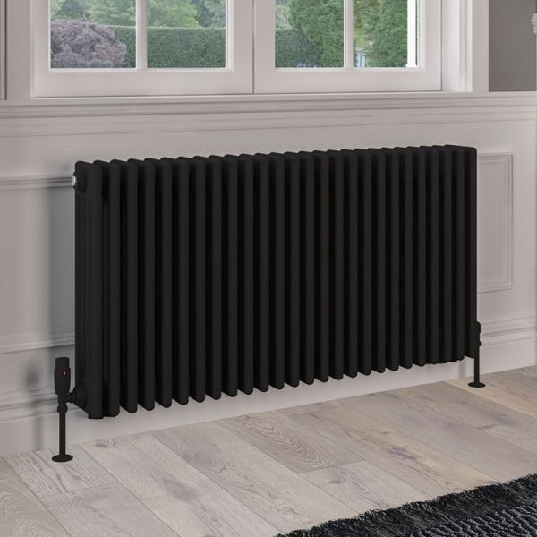 Eastbrook Rivassa 600 x 1190 Matt Black 4 Column Radiator