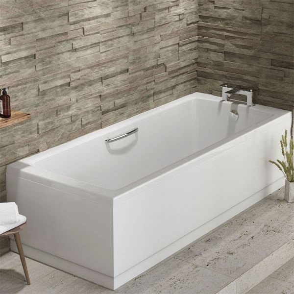 Eastbrook Beauforte Reinforced Rockall 1600 x 700 Single Ended Bath with Twin Grips