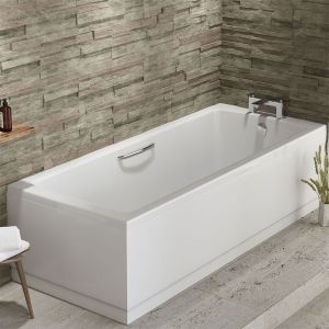 Eastbrook Rockall 1600 x 700 Single Ended Bath with Twin Grips