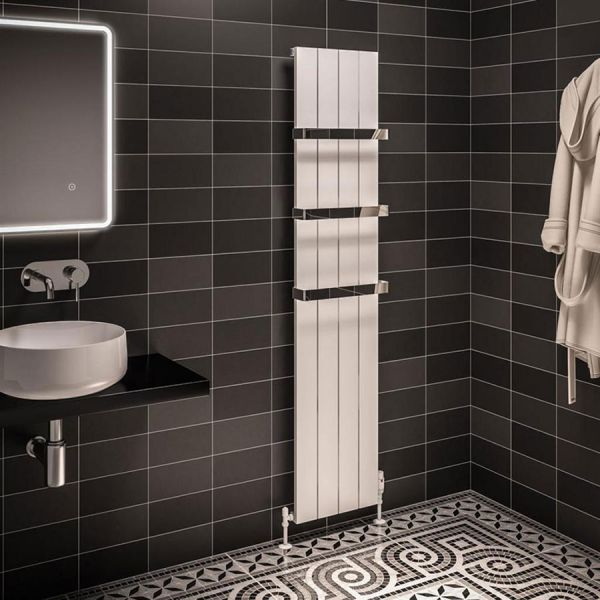 Eastbrook Rosano 1800 x 375 Matt White Aluminium Designer Radiator #2