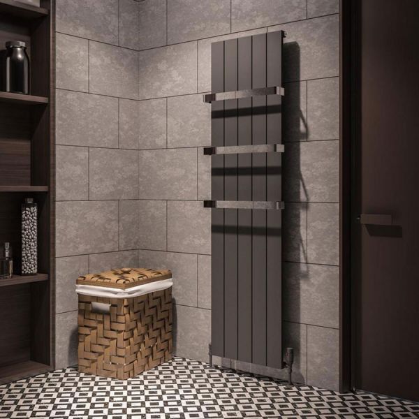 Eastbrook Rosano 1800 x 470 Matt Anthracite Aluminium Designer Radiator #2