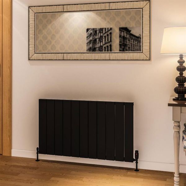 Eastbrook Rosano 600 x 1040 Matt Black Aluminium Designer Radiator #2