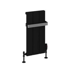 Eastbrook Rosano 600 x 280 Matt Black Aluminium Designer Radiator