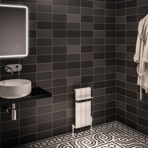 Eastbrook Rosano 600 x 280 Matt White Aluminium Designer Radiator #2