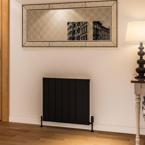 Eastbrook Rosano 600 x 660 Matt Black Aluminium Designer Radiator #2