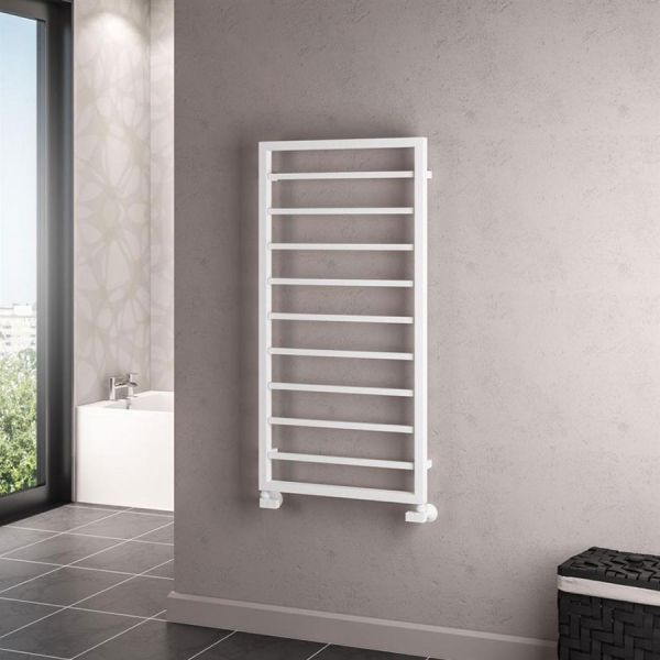 Eastbrook Ryton 1200 x 600 Matt White Designer Towel Rail #2