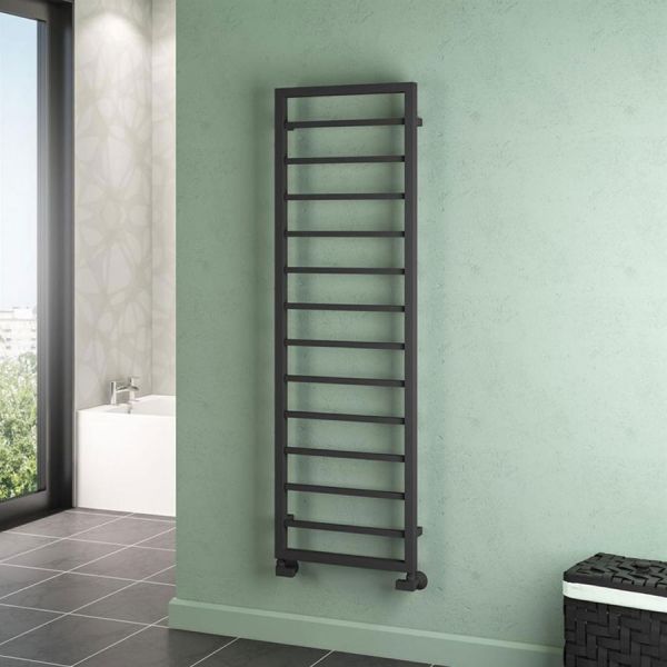 Eastbrook Ryton 1600 x 500 Matt Anthracite Designer Towel Rail #2