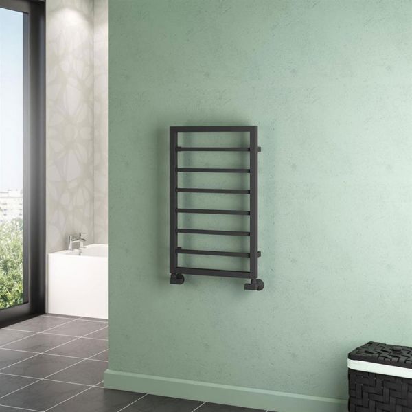 Eastbrook Ryton 800 x 500 Matt Anthracite Designer Towel Rail #2