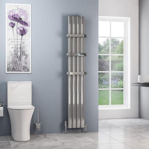 Eastbrook Sandhurst 1800 x 275 Polished Aluminium Designer Radiator #2