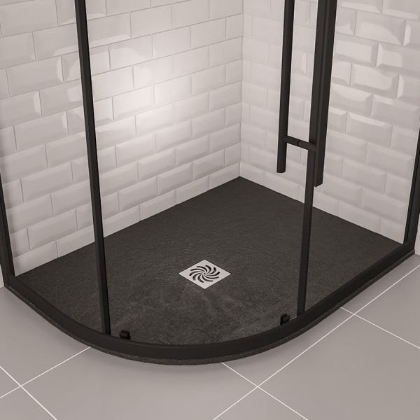 Eastbrook Crossland 1200 x 900 Left Hand Offset Quadrant Black Slate Effect Shower Tray