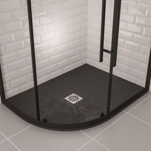 Eastbrook Crossland 1200 x 900 Left Hand Offset Quadrant Black Slate Effect Shower Tray