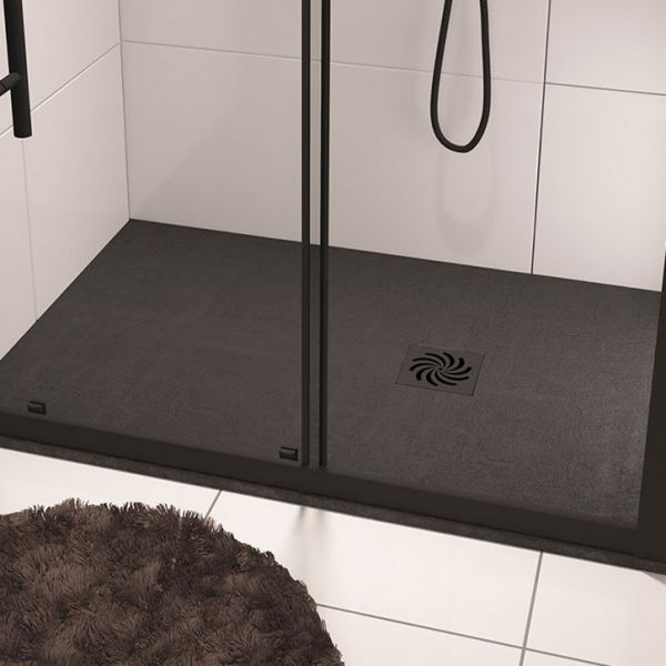 Eastbrook Crossland 1400 x 900 Rectangular Black Slate Effect Shower Tray #2