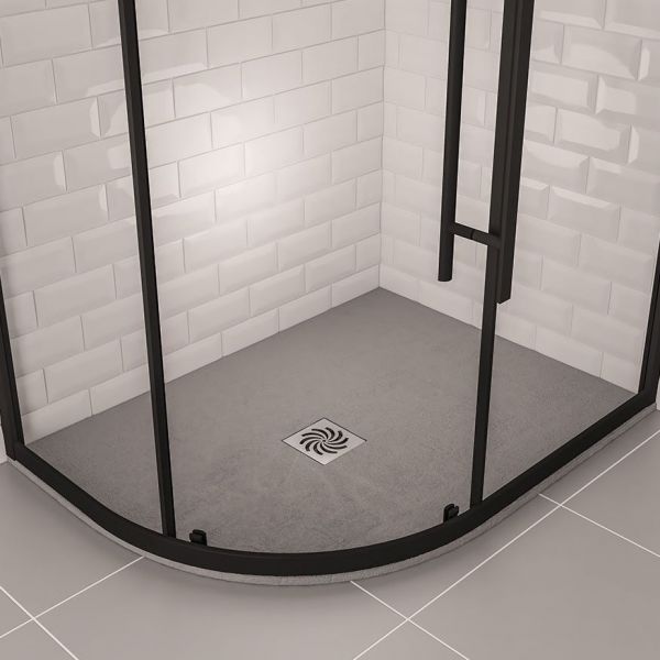 Eastbrook Crossland 1200 x 900 Left Hand Offset Quadrant Grey Slate Effect Shower Tray
