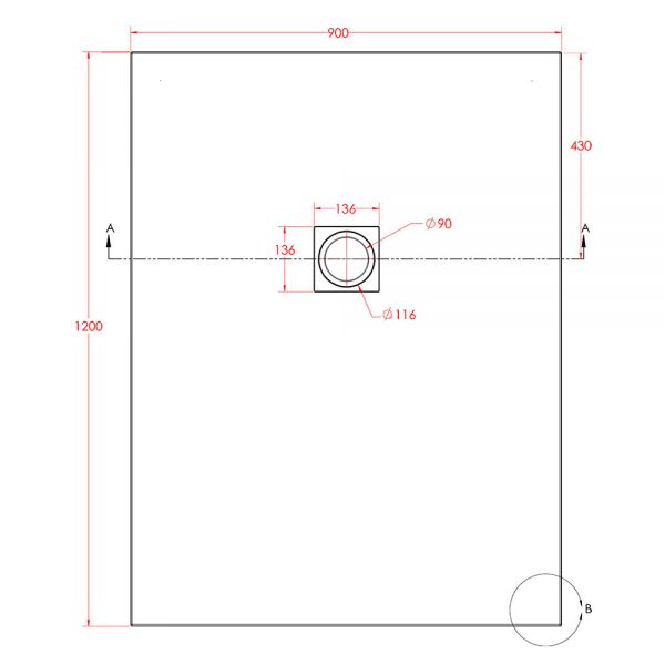 Eastbrook Crossland 1200 x 900 Rectangular White Slate Effect Shower Tray #3