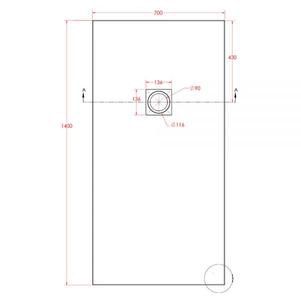 Eastbrook Crossland 1400 x 700 Rectangular Grey Slate Effect Shower Tray #3