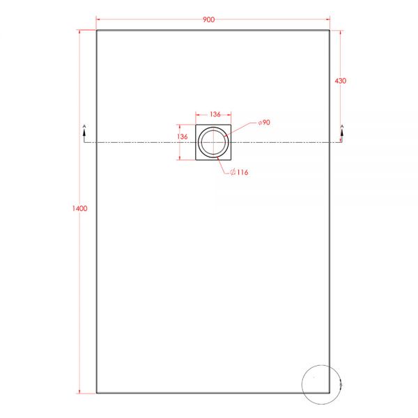 Eastbrook Crossland 1400 x 900 Rectangular Grey Slate Effect Shower Tray #3