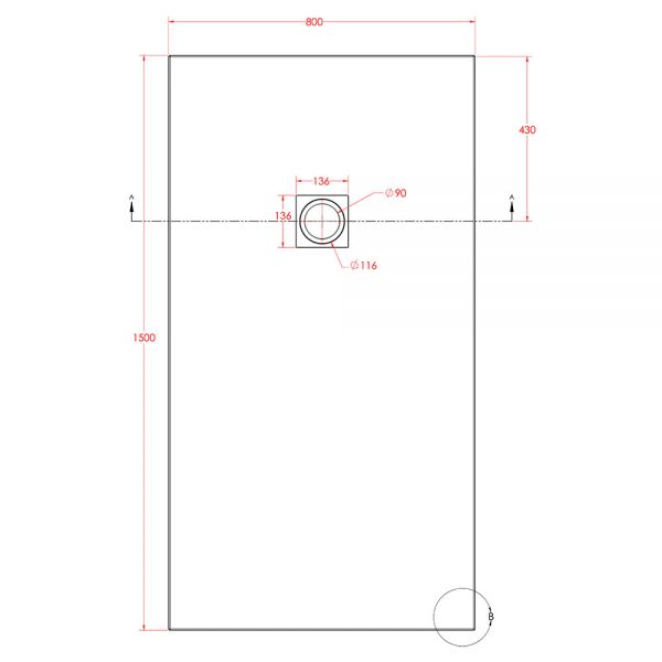 Eastbrook Crossland 1500 x 800 Rectangular Grey Slate Effect Shower Tray #3