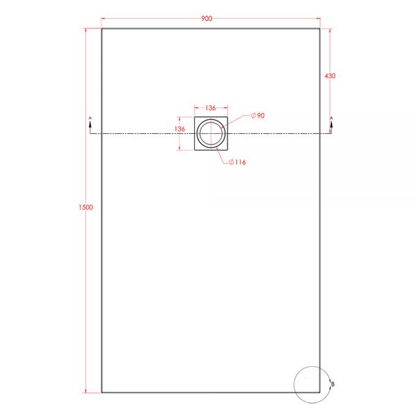 Eastbrook Crossland 1500 x 900 Rectangular Black Slate Effect Shower Tray #3