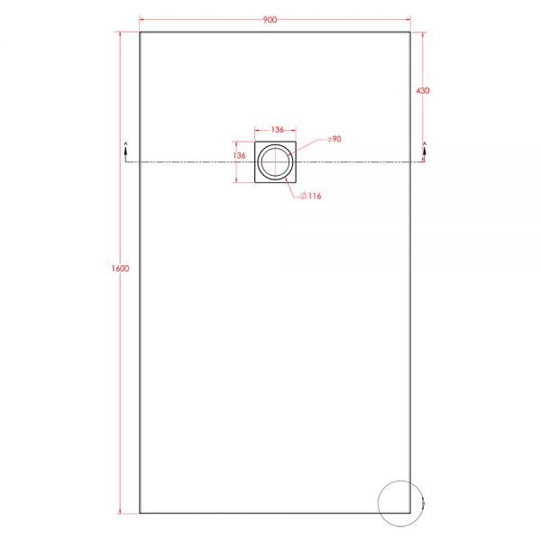 Eastbrook Crossland 1600 x 900 Rectangular Grey Slate Effect Shower Tray #3