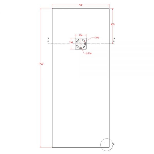 Eastbrook Crossland 1700 x 700 Rectangular Grey Slate Effect Shower Tray #3