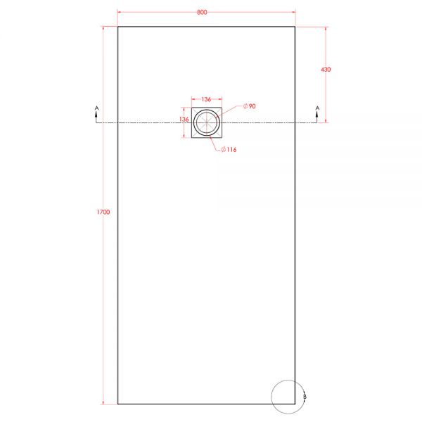 Eastbrook Crossland 1700 x 800 Rectangular White Slate Effect Shower Tray #3