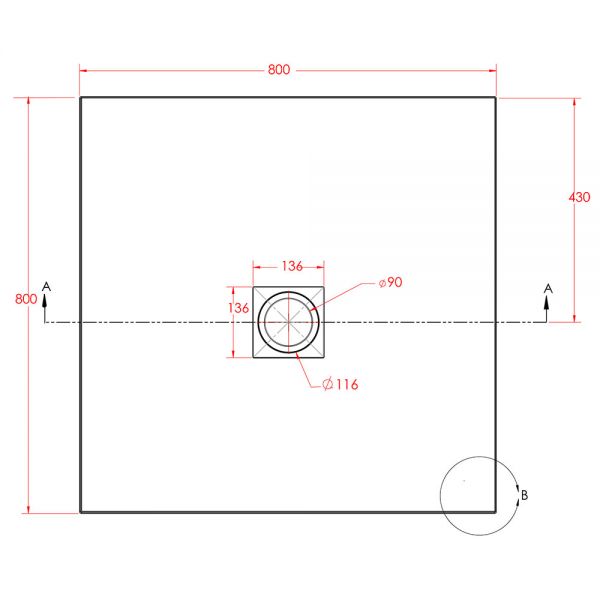 Eastbrook Crossland 800 x 800 Square Black Slate Effect Shower Tray #3