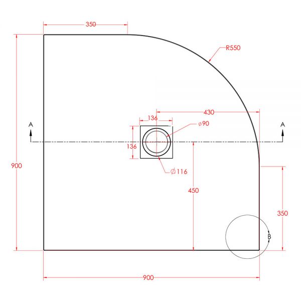 Eastbrook Crossland 900 x 900 Quadrant Grey Slate Effect Shower Tray #2