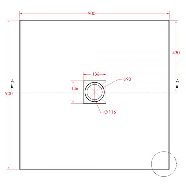Eastbrook Crossland 900 x 900 Square White Slate Effect Shower Tray #3